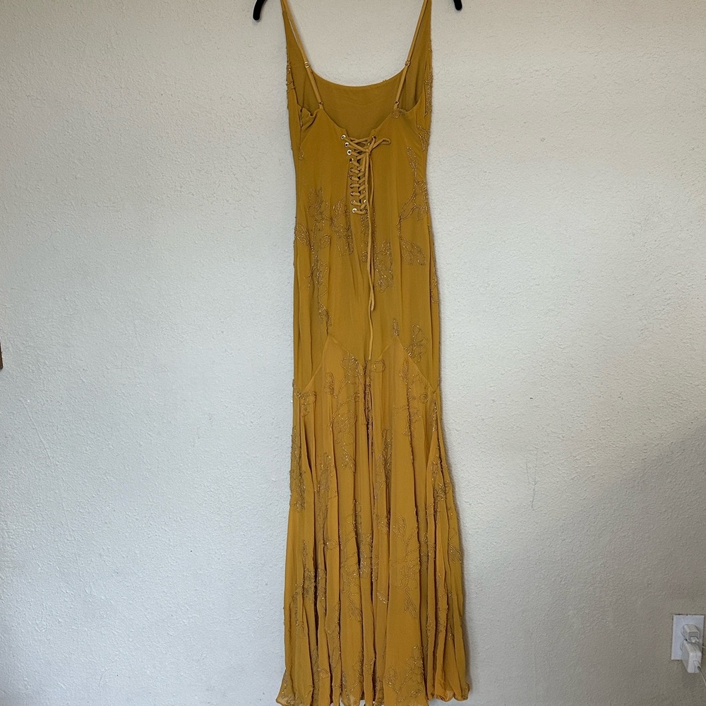 HOUSE OF CB Rosalia Gold Hand Beaded Maxi Dress Lace Up Corset Gown XS NWOT - Picture 9 of 17
